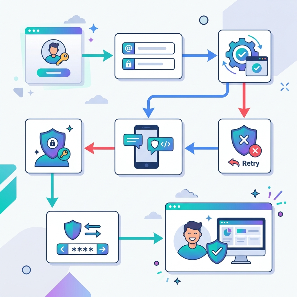 Conceptual illustration of authentication and secure flow Conceptual illustration of authentication and secure flow