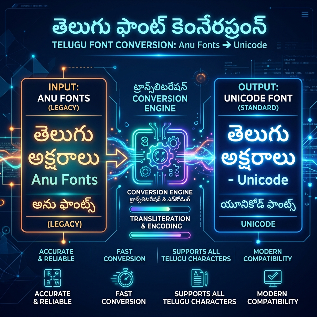 Anu Telugu to Unicode Converter