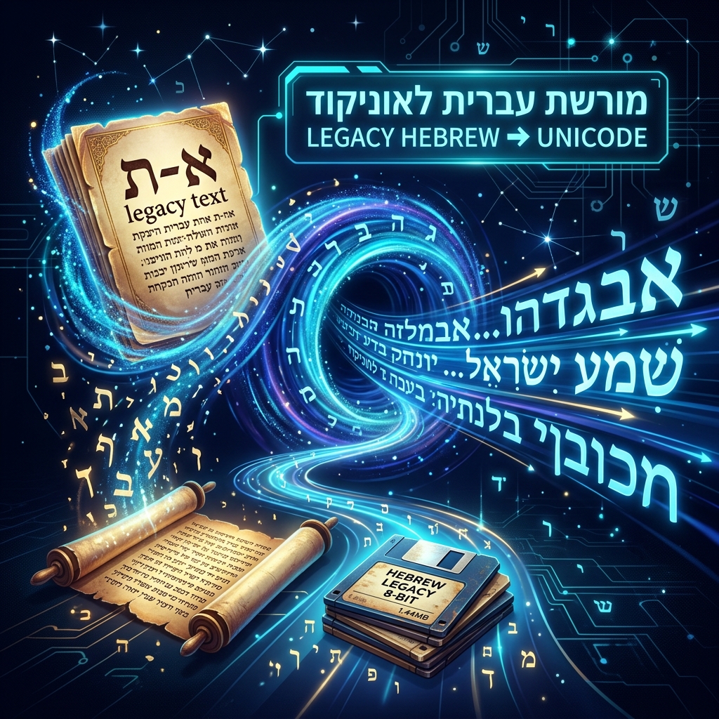 Legacy Hebrew to Unicode Transformation