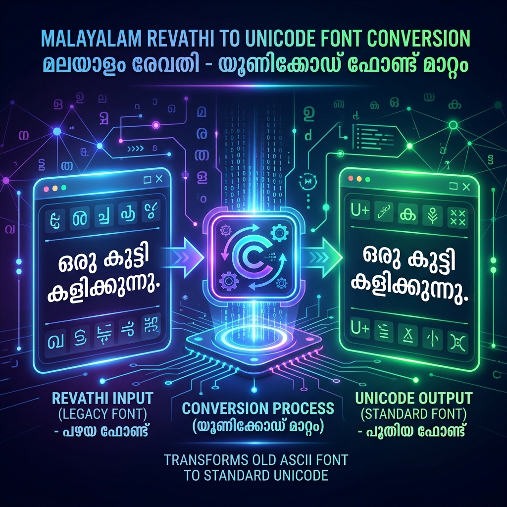 Malayalam Revathi to Unicode Font Converter