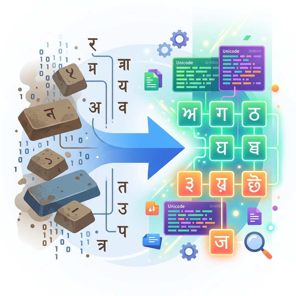 Sharada to Unicode Digital Transformation Workflow